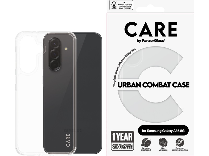 PanzerGlass CARE Galaxy A36 5G Urban Combat deksel (gjennomsiktig) Deksel til mobiltelefon