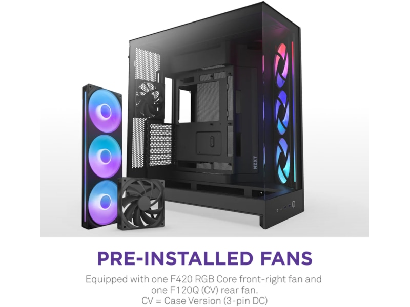 NZXT H9 Flow RGB Mid Tower (sort) Midi tower