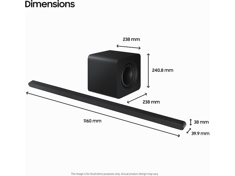 Samsung HW-S810D soundbar med subwoofer (sort) -B-Grade Demo DVD/Hi-Fi/stereo