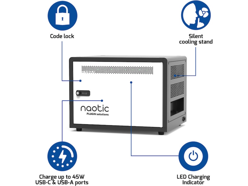 Naotic Plugin Charging Cabinet 10 Devices Garderobe- og oppbevaringsskap