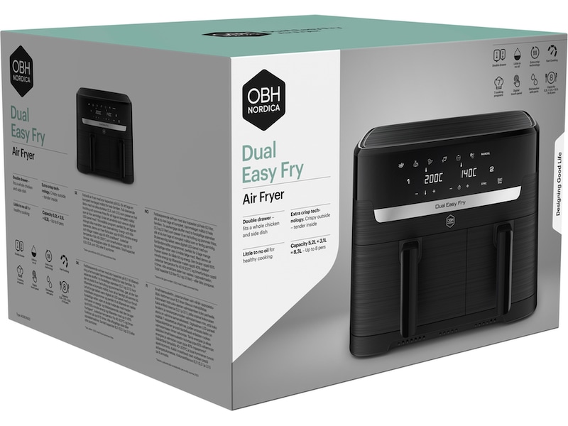 OBH Nordica Dual Easy Fry Air fryer AG901NS0 Airfryer
