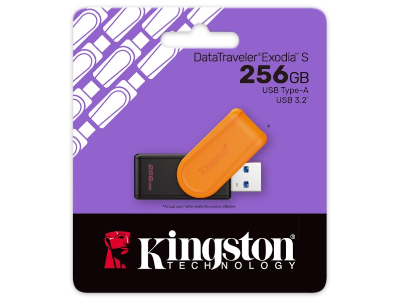 Kingston DataTraveler Exodia S USB Minnepenn 256GB Minnekort til foto & video
