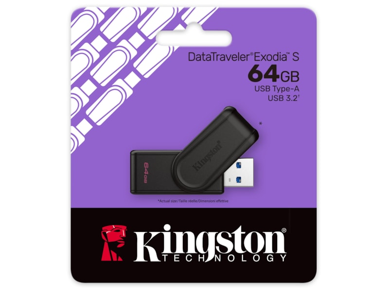 Kingston DataTraveler Exodia S USB Minnepenn 64GB Minnekort til foto & video