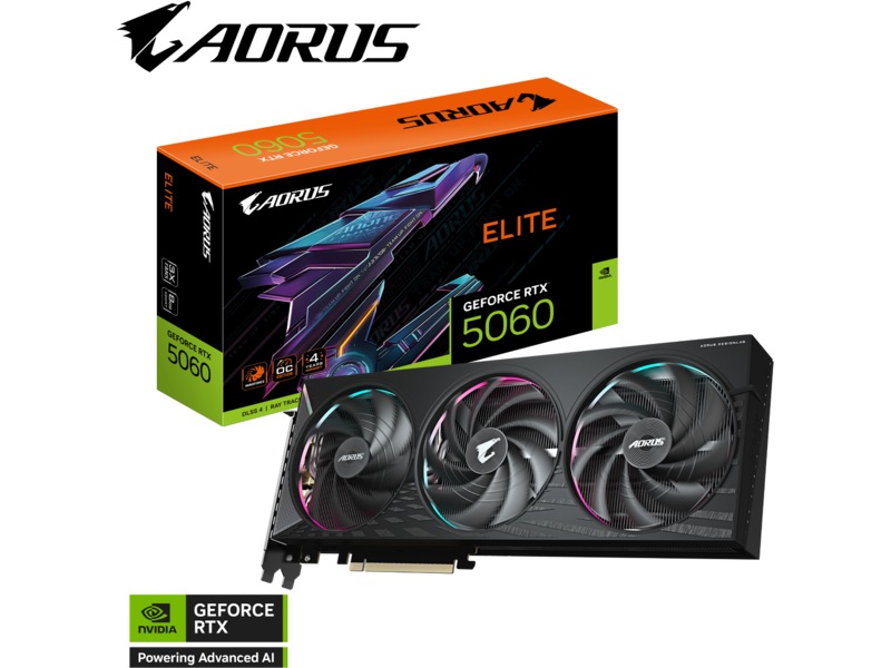 Gigabyte AORUS GeForce RTX 5060 ELITE Skjermkort