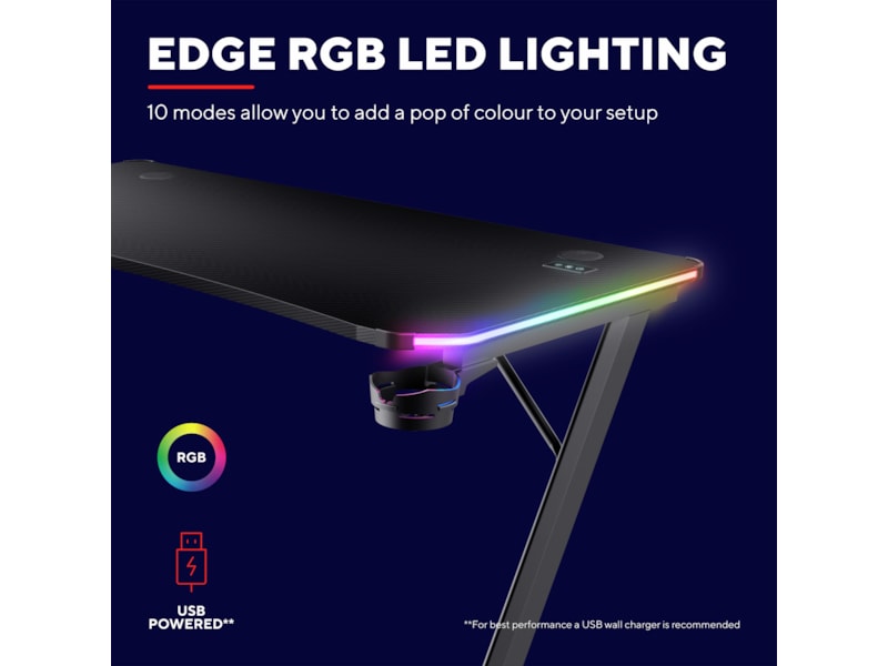 Trust GXT 709 Luminus RGB Gaming Desk Gaming desk