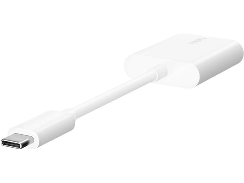 Belkin USB-C Audio + Charge Adapter (hvit) Kabeladaptere & overganger