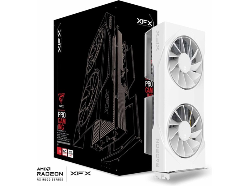 XFX Swift AMD Radeon RX 9060 XT OC Gaming (hvit) Skjermkort