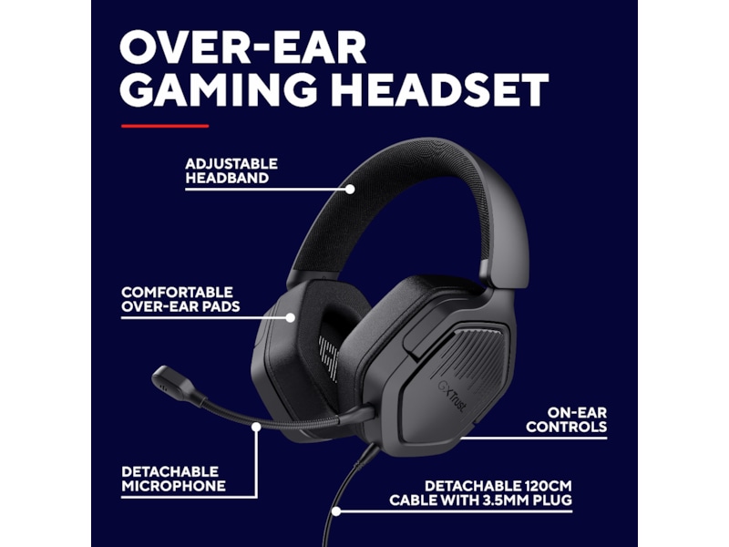 Trust GXT492 Carus Multiplatform Headset (sort) Gaming headset
