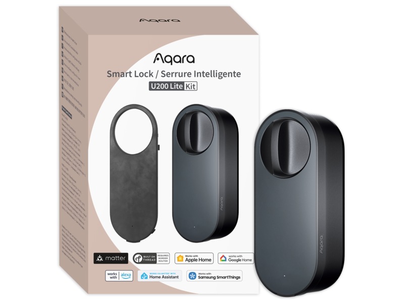 Aqara Smart Lock U200 Lite Kit (sort) Elektronisk dørlås