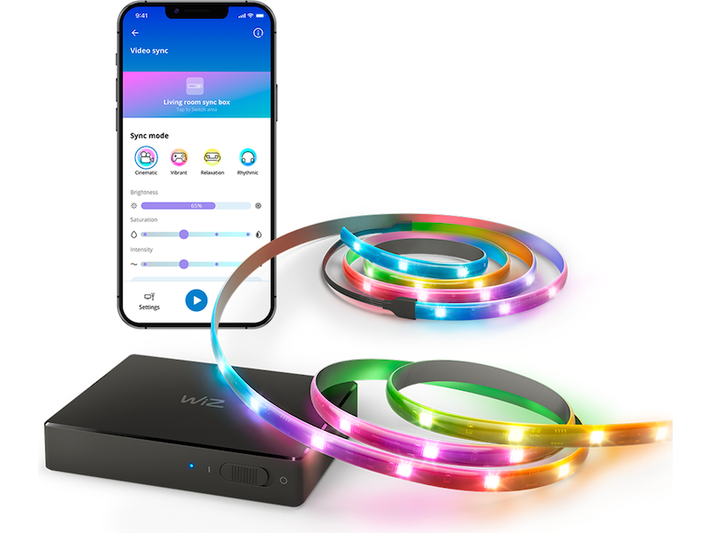 WiZ HDMI sync box med TV lightstrip (75"-85") Led strips & underholdning
