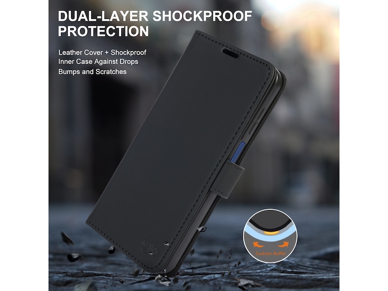 iiglo Galaxy A17 Lommebokdeksel (sort) Deksel til mobiltelefon