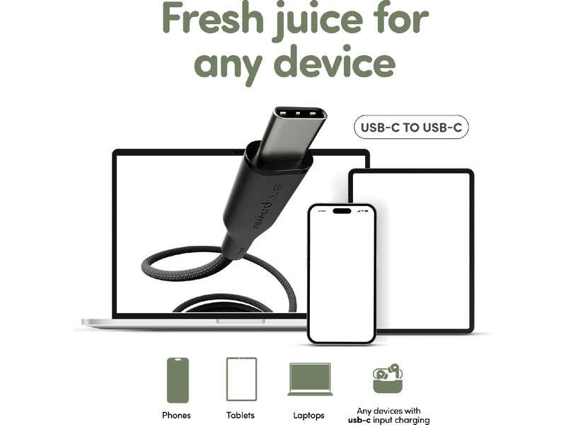 PanzerGlass Racing 240W USB-C kabel, 1,2m (sort) USB-kabler