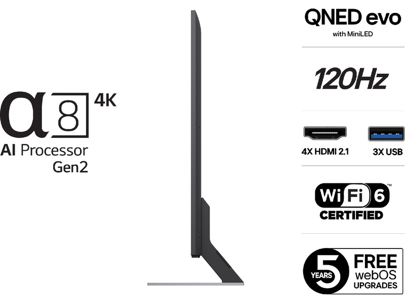 LG 55'' QNED85 evo AI MiniLED 4k Smart TV (2025) 50 - 59 tommer TV