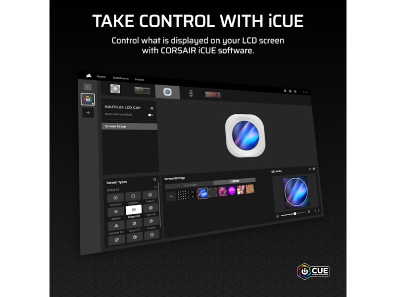 Corsair Nautilus 360 RS LCD Kjøler (hvit) CPU - Vannkjøling