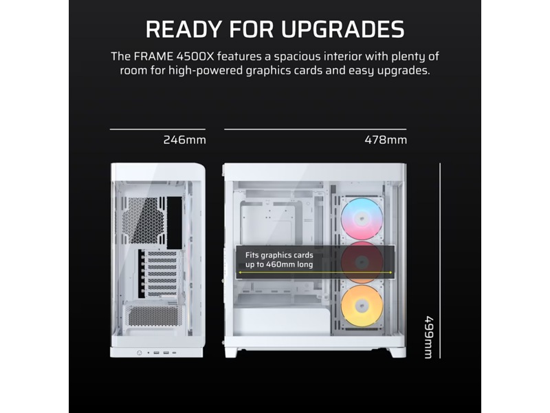 Corsair FRAME 4500X RS-R ARGB Mid Tower (hvit) Midi tower