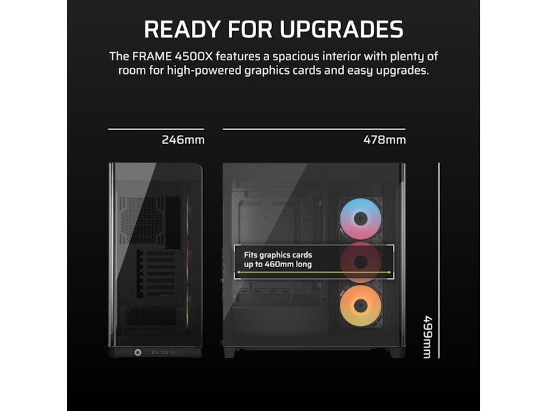 Corsair FRAME 4500X RS-R ARGB Mid Tower (sort) Midi tower