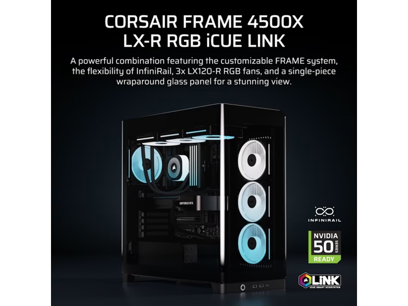 Corsair FRAME 4500X LX-R RGB Mid Tower (sort) Midi tower