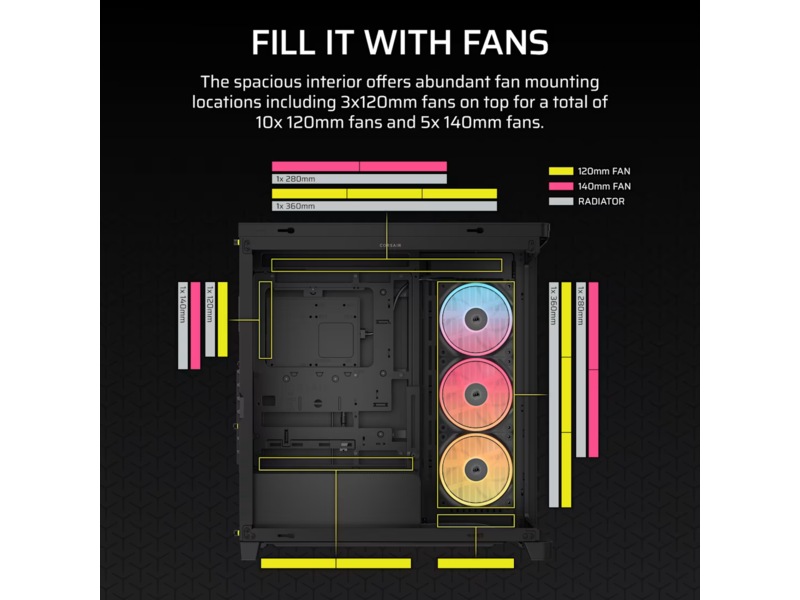 Corsair FRAME 4500X LX-R RGB Mid Tower (sort) Midi tower
