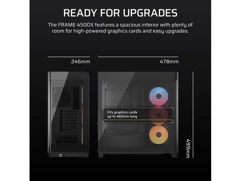 Corsair FRAME 4500X LX-R RGB Mid Tower (sort) Midi tower