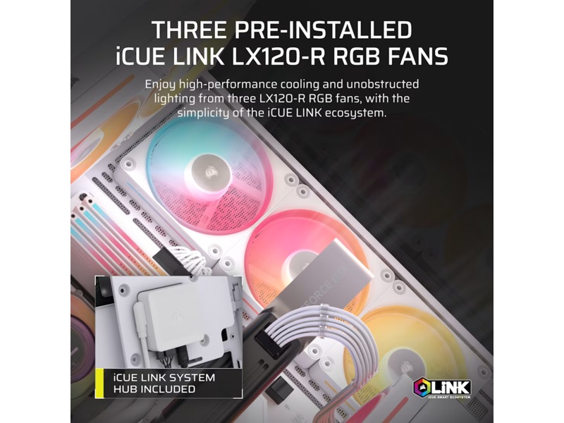 Corsair 3500X LXR LINK Mid Tower (hvit) Midi tower