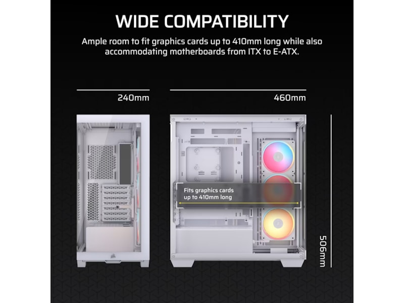 Corsair 3500X LXR LINK Mid Tower (hvit) Midi tower