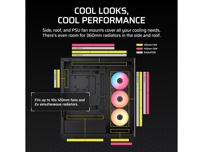 Corsair 3500X RSR ARGB Mid Tower (sort) Midi tower