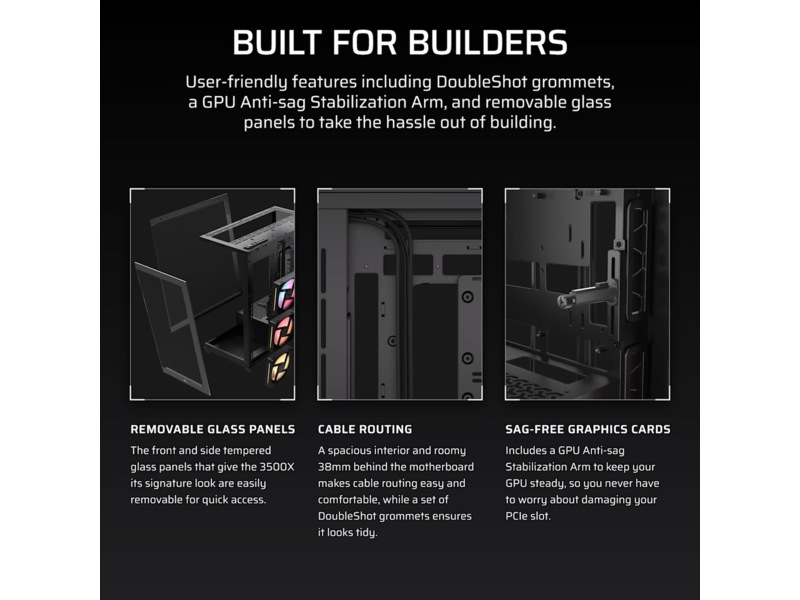 Corsair 3500X LXR LINK Mid Tower (sort) Midi tower