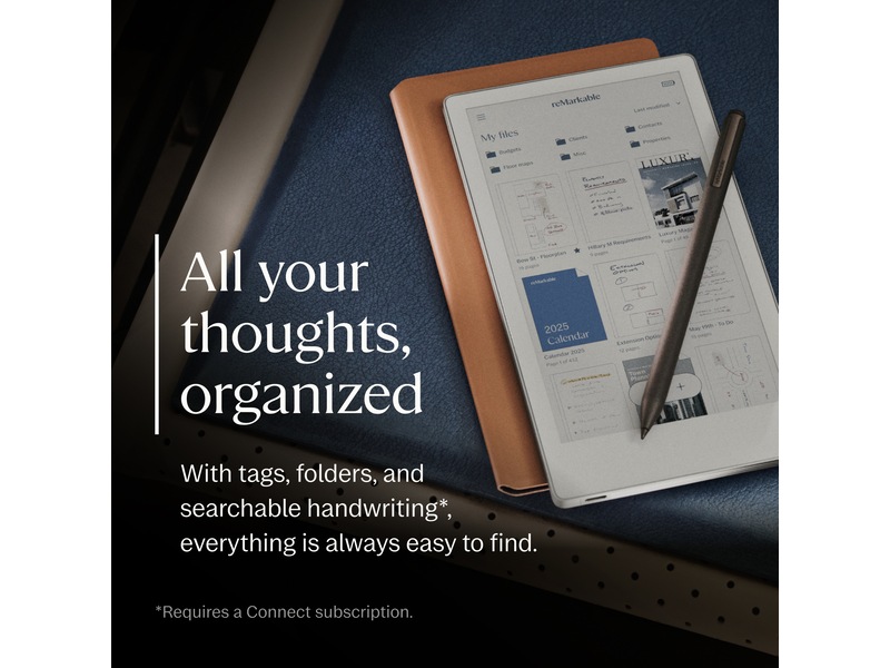 reMarkable Paper Pro Move 7.3" inkl. Marker Plus & Book Folio (sort skinn) Digitale notatblokker & tilbehør