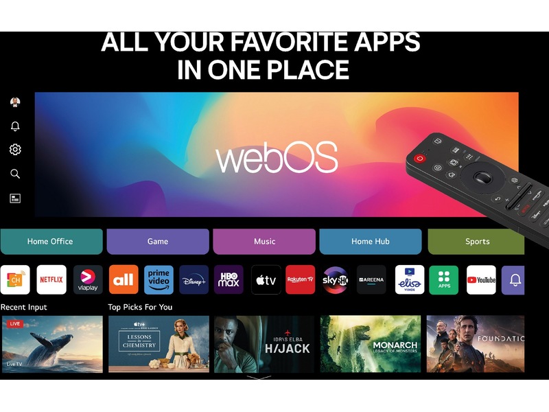 LG 86'' UA75 AI 4k Smart-TV (2025) + NS60 Lydplanke Over 80 tommer TV