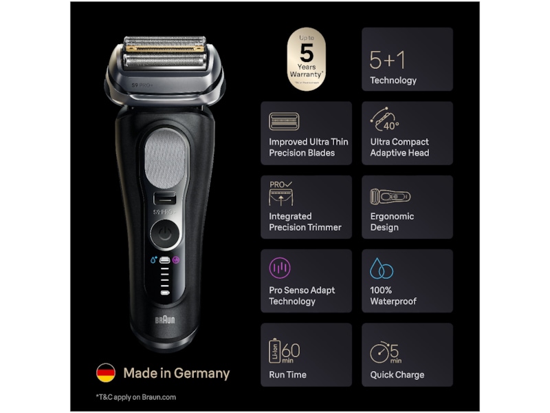 Braun Series 9 PRO+ Elektrisk Barbermaskin 9660CC -B-Grade Demo trening & velvære