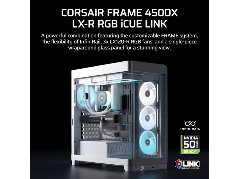 Corsair FRAME 4500X LX-R RGB Mid Tower (hvit) -B-Grade Demo annet i datautstyr