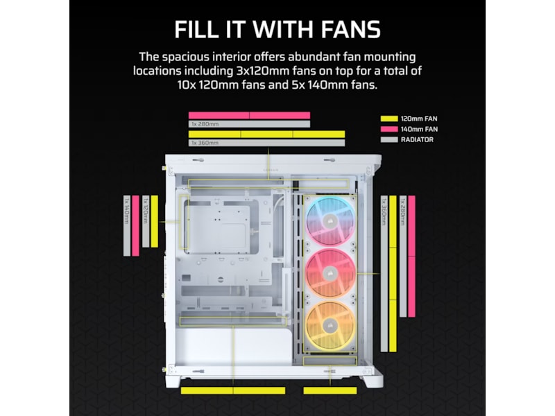 Corsair FRAME 4500X LX-R RGB Mid Tower (hvit) -B-Grade Demo annet i datautstyr