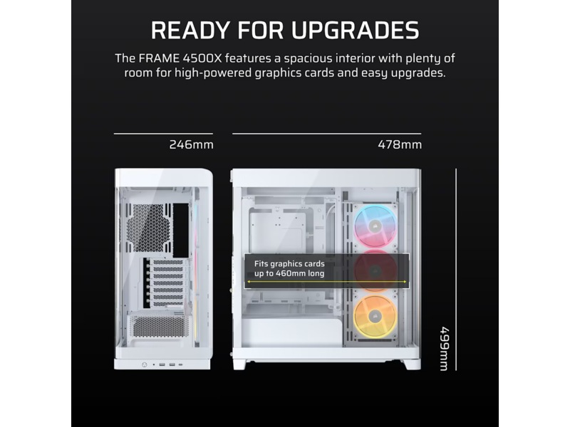 Corsair FRAME 4500X LX-R RGB Mid Tower (hvit) -B-Grade Demo annet i datautstyr