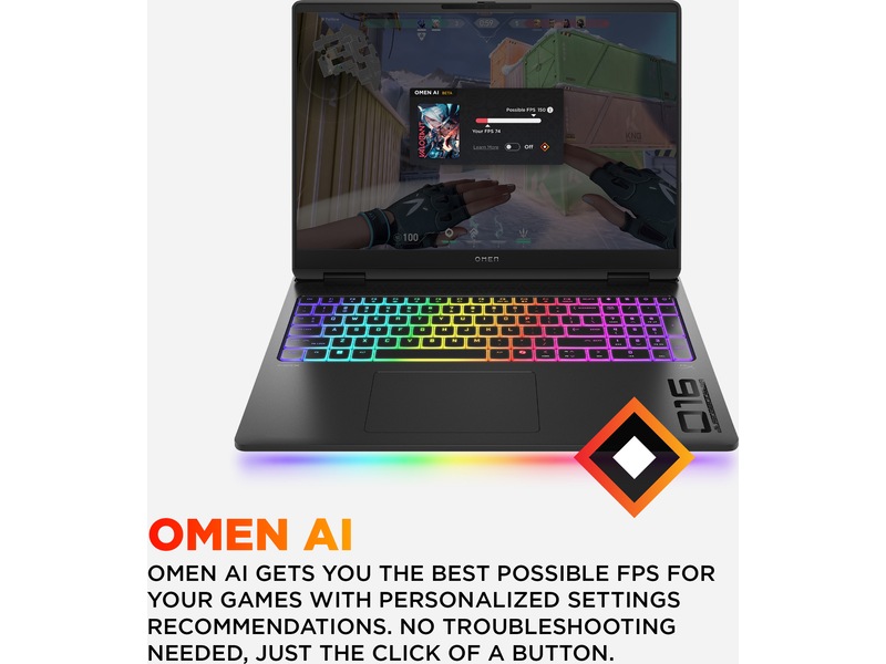 HP OMEN MAX Gaming Laptop 16-ah0033no 16" WQXGA 240 Hz -B-Grade Demo bærbar PC