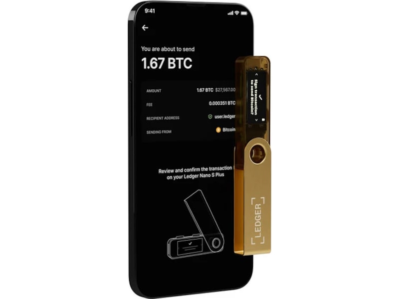 Ledger Nano S Plus maskinvarelommebok for krypto gull Antivirus / Sikkerhet