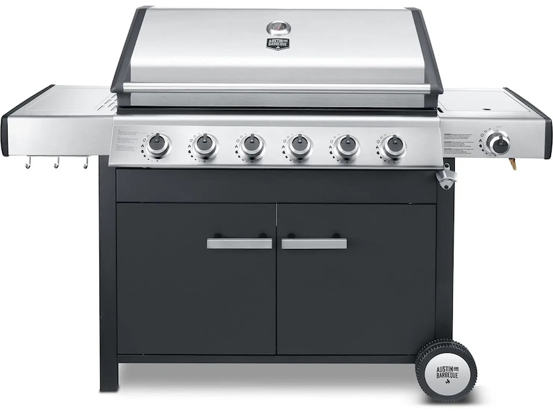 Austin and Barbeque Klassisk gassgrill med seks brennere og sidebord Grill