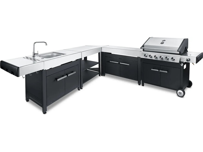 Austin and Barbeque Klassisk gassgrill med seks brennere og sidebord Grill