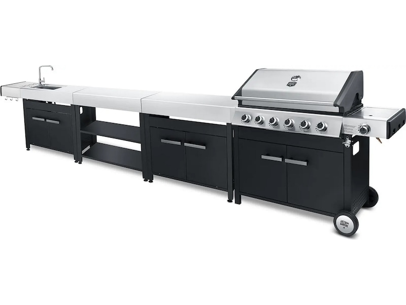 Austin and Barbeque Klassisk gassgrill med seks brennere og sidebord Grill