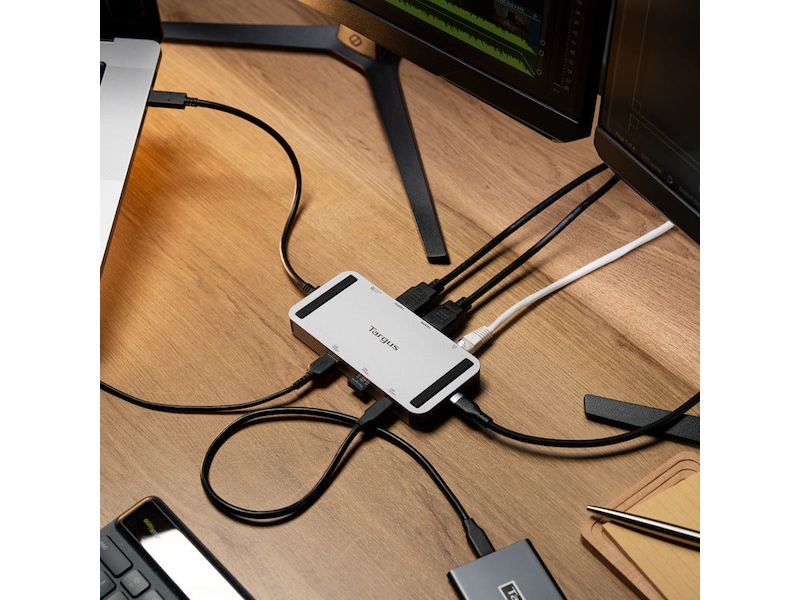 Targus USB4 140W Dual Video Mobile Dock (sølv) Dockingstasjon & USB-HUB
