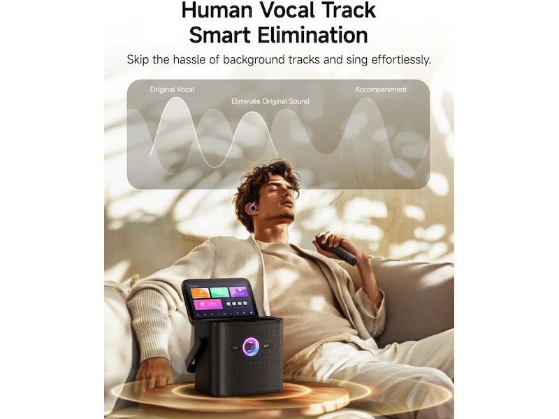 Nedis Ikarao Shell S3 Smart karaokehøyttaler 80W Trådløs / Bluetooth-høyttaler