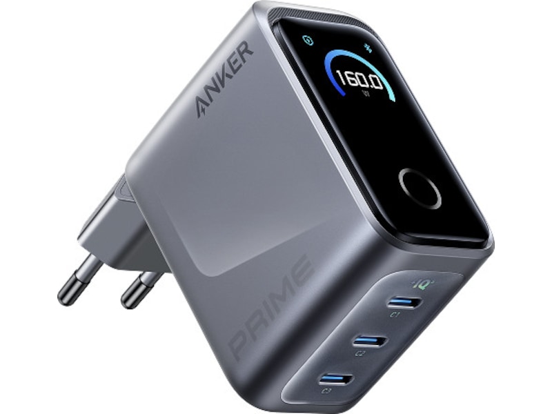 Anker Prime 160W 3-ports lader (sølv) Mobilladere