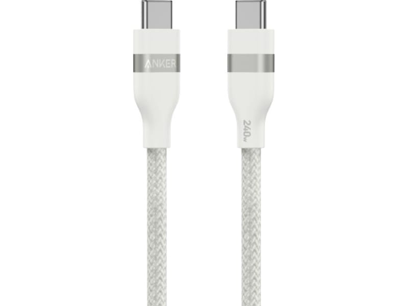Anker 240W USB-C flettet kabel 1,8m (hvit) USB-kabler