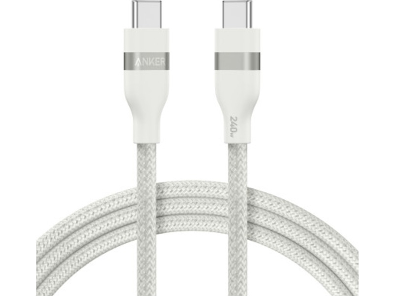 Anker 240W USB-C flettet kabel 1,8m (hvit) USB-kabler