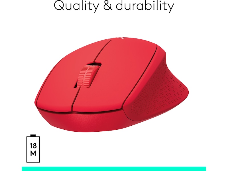Logitech M330 Silent Plus Trådløs Rød Mus