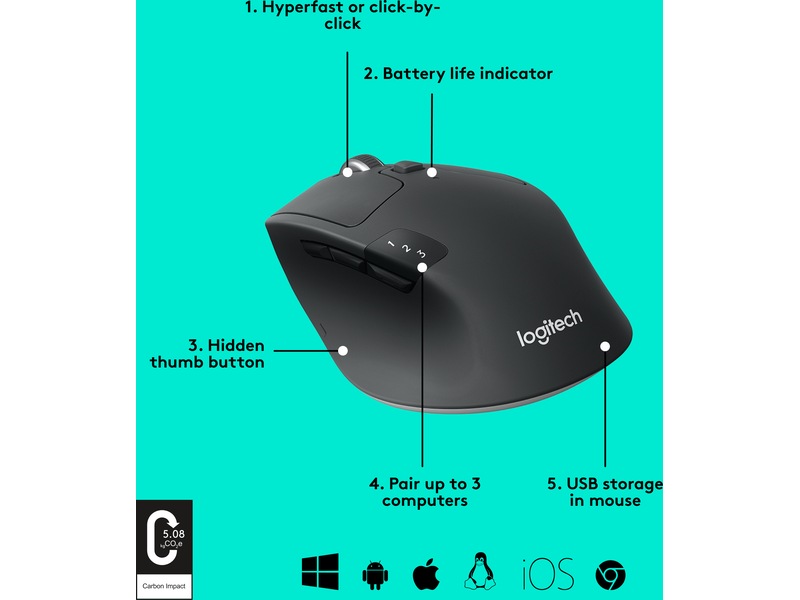 Logitech M720 Triathlon Trådløs Mus Mus