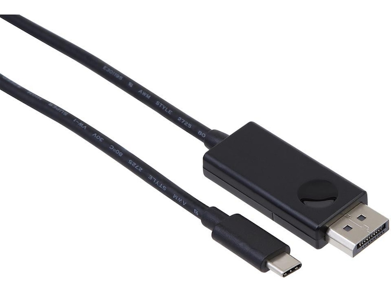 USB-C til Displayport kabel 2m (sort) Monitorkabler