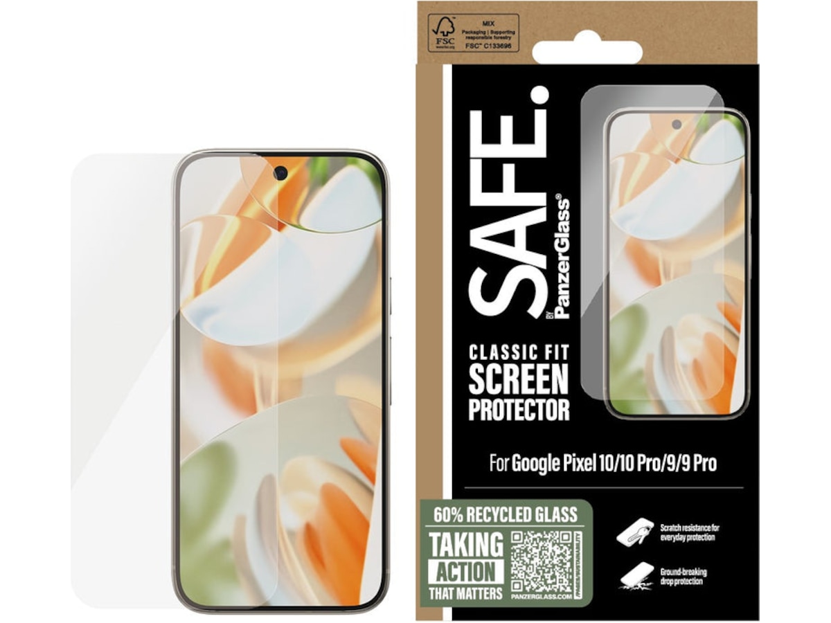 PanzerGlass SAFE. Pixel 10/10 Pro/9/9 Pro Skjermbeskytter Skjermbeskyttelse
