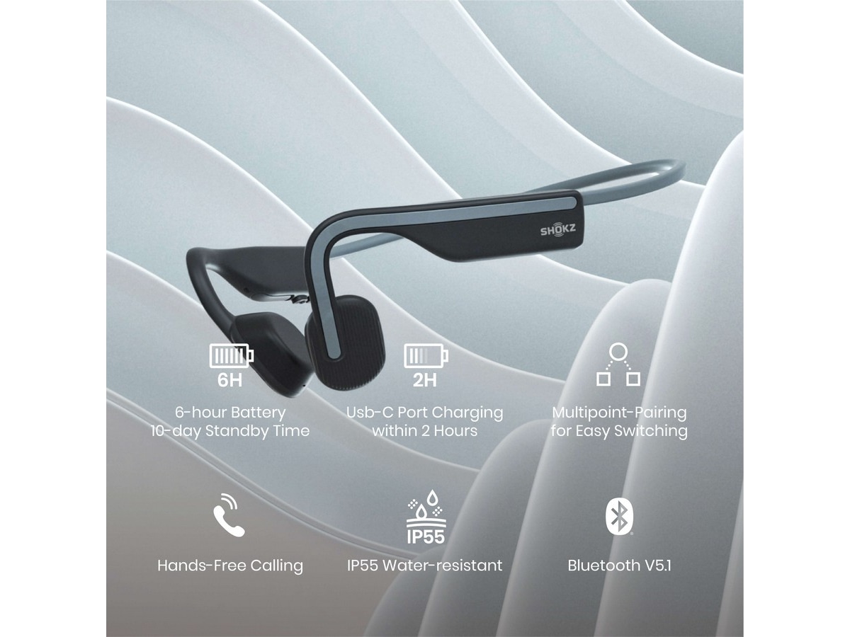 SHOKZ OpenMove Trådløse Hodetelefoner, On-Ear (grå) Hodetelefoner