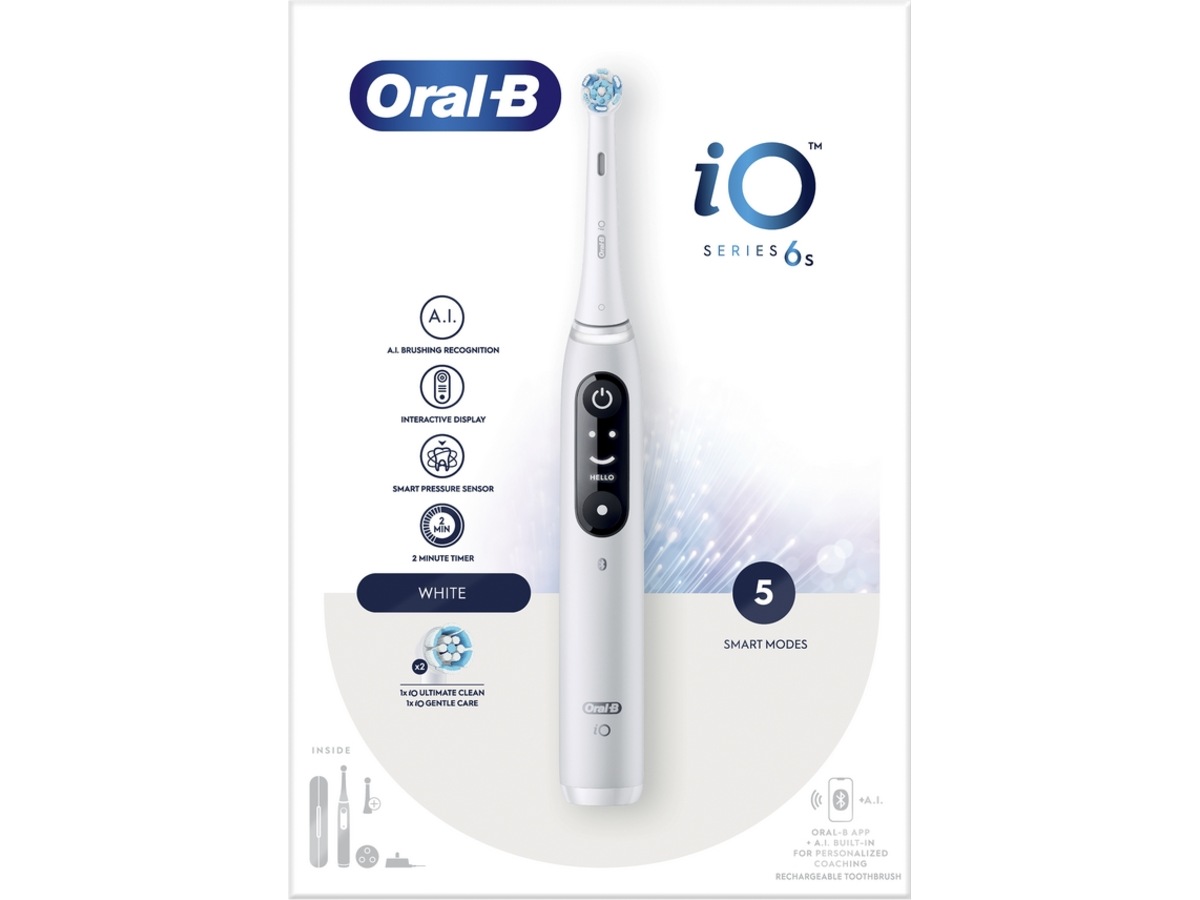 Oral-B iO 6S Elektrisk Tannbørste (hvit) Elektriske tannbørster