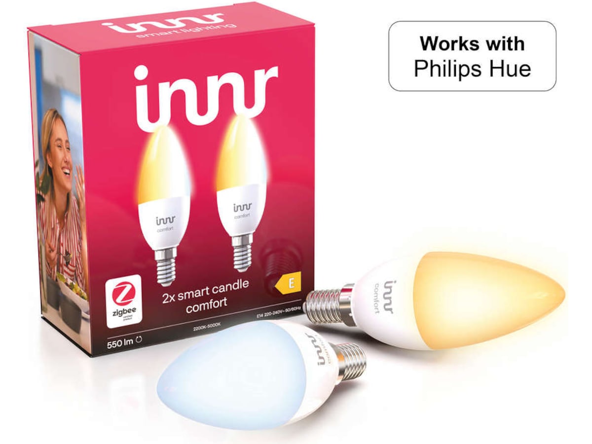 Innr smart lys E14 ambiance hvit 2 pack Lyspærer & LED-pærer